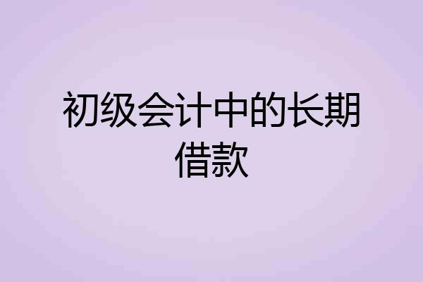 初级会计中的长期借款