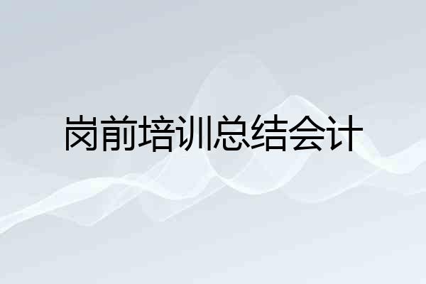 岗前培训总结会计