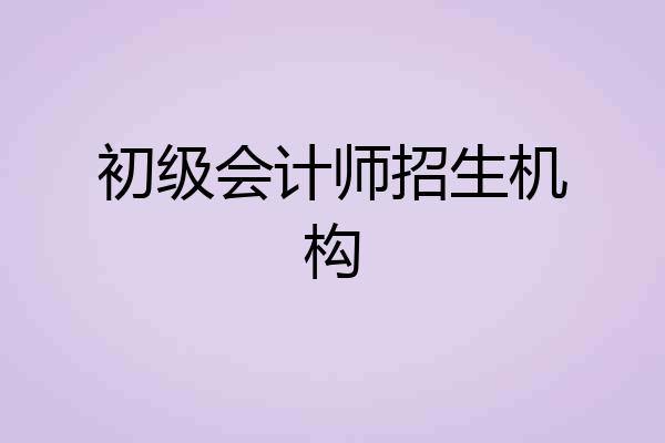 初级会计师招生机构