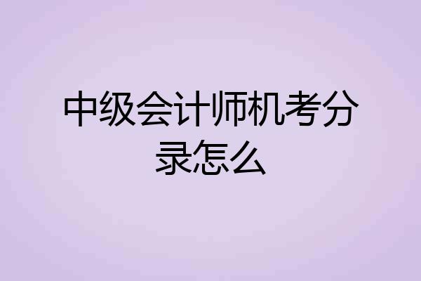 中级会计师机考分录怎么