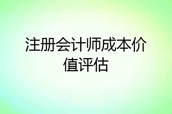 注册会计师成本价值评估
