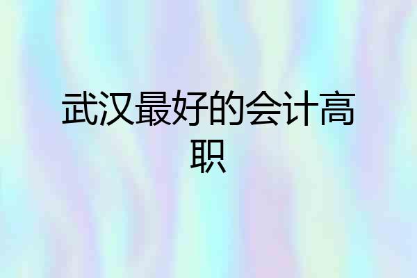武汉最好的会计高职