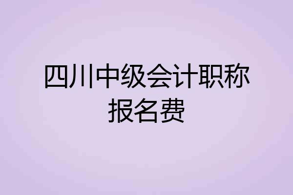 四川中级会计职称报名费