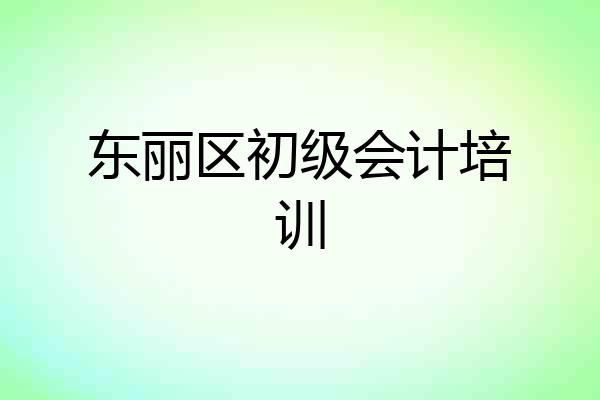 东丽区初级会计培训