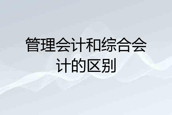 管理会计和综合会计的区别