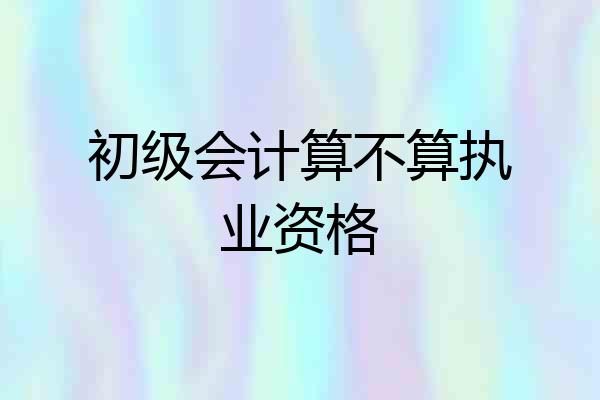 初级会计算不算执业资格