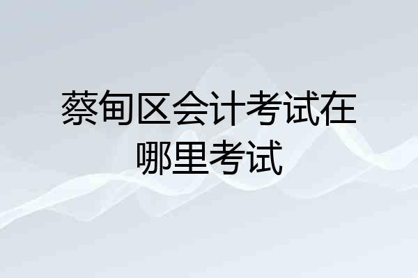 蔡甸区会计考试在哪里考试