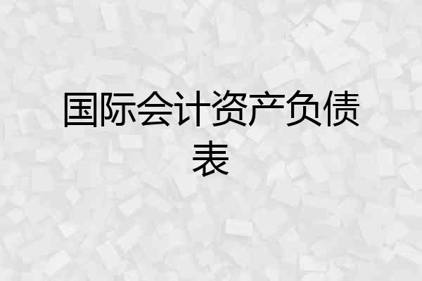 国际会计资产负债表