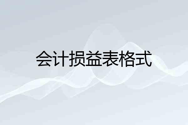 会计损益表格式
