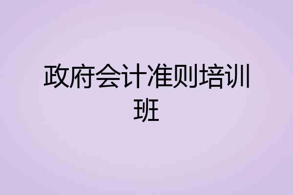 政府会计准则培训班