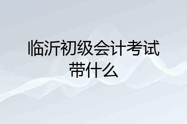 临沂初级会计考试带什么