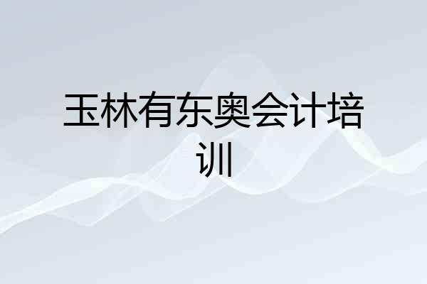 玉林有东奥会计培训