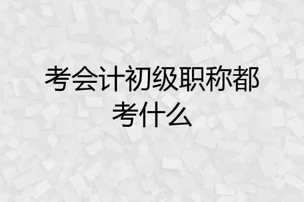 考会计初级职称都考什么