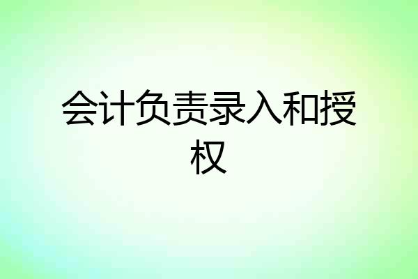 会计负责录入和授权