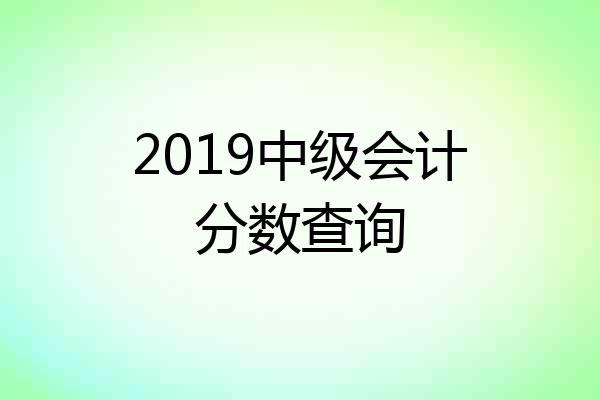 2019中级会计分数查询
