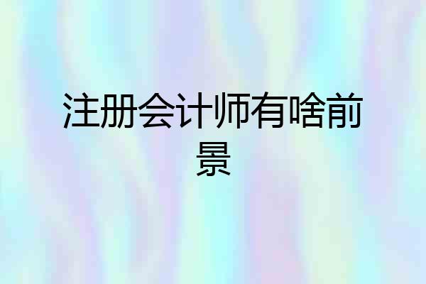 注册会计师有啥前景