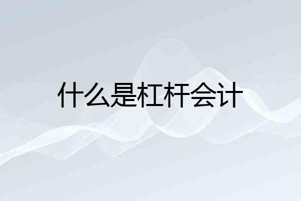 什么是杠杆会计