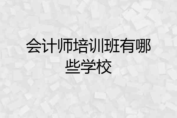 会计师培训班有哪些学校