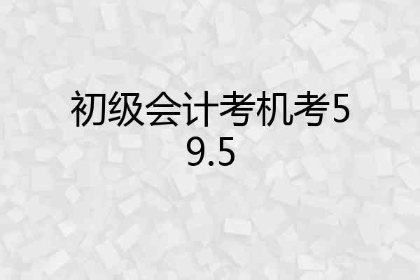 初级会计考机考59.5