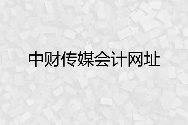 中财传媒会计网址