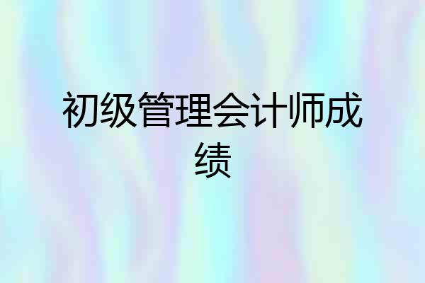 初级管理会计师成绩