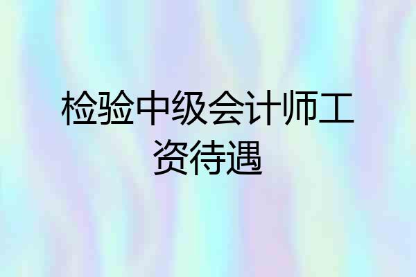 检验中级会计师工资待遇