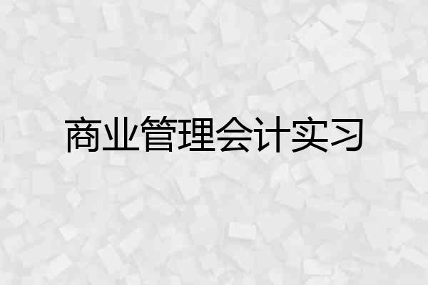 商业管理会计实习