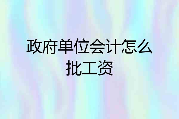政府单位会计怎么批工资