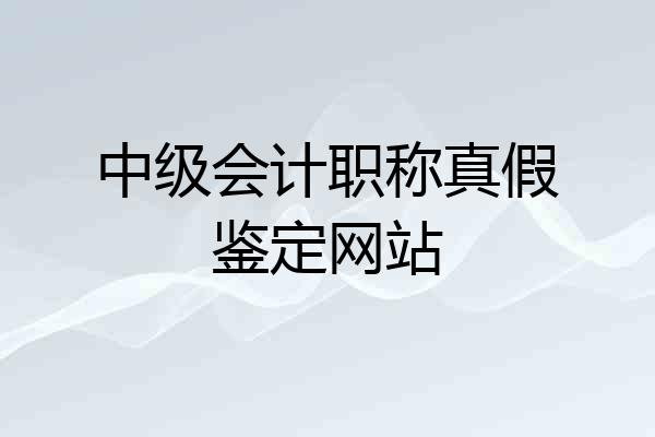 中级会计职称真假鉴定网站