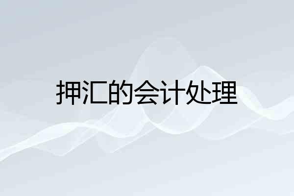 押汇的会计处理