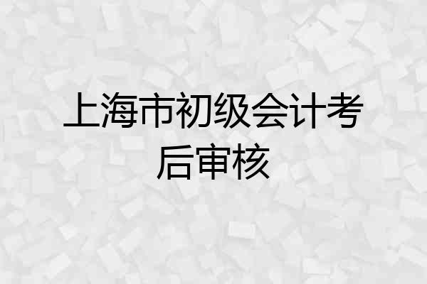 上海市初级会计考后审核
