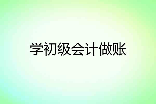 学初级会计做账