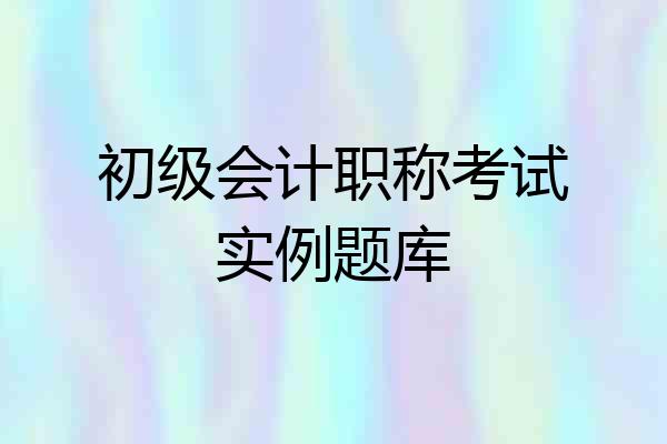 初级会计职称考试实例题库