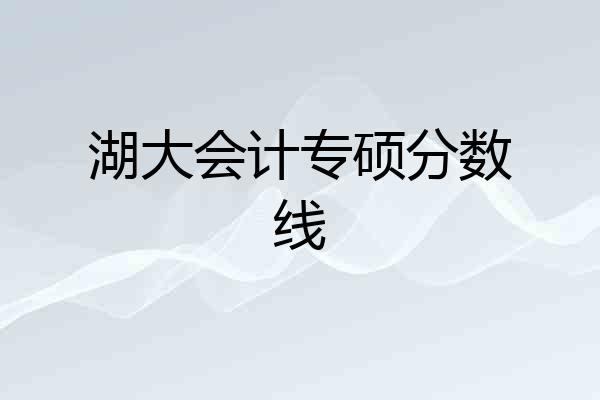 湖大会计专硕分数线