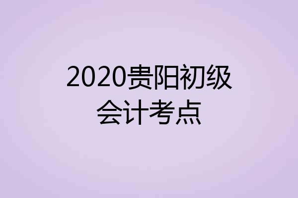 2020贵阳初级会计考点