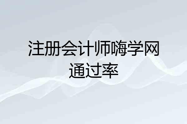 注册会计师嗨学网通过率