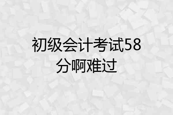 初级会计考试58分啊难过