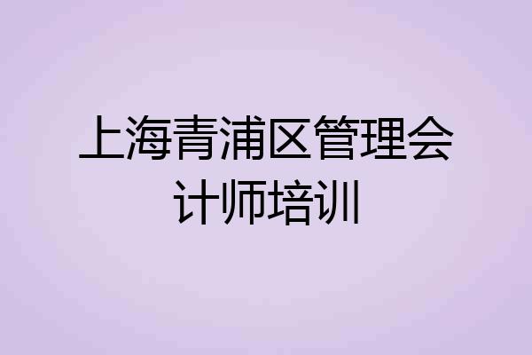 上海青浦区管理会计师培训