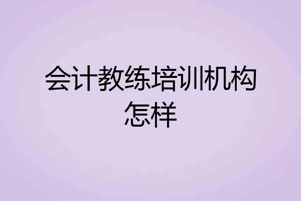 会计教练培训机构怎样