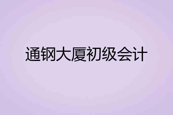 通钢大厦初级会计