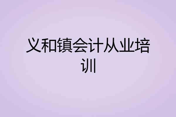 义和镇会计从业培训