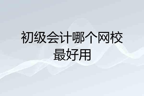 初级会计哪个网校最好用