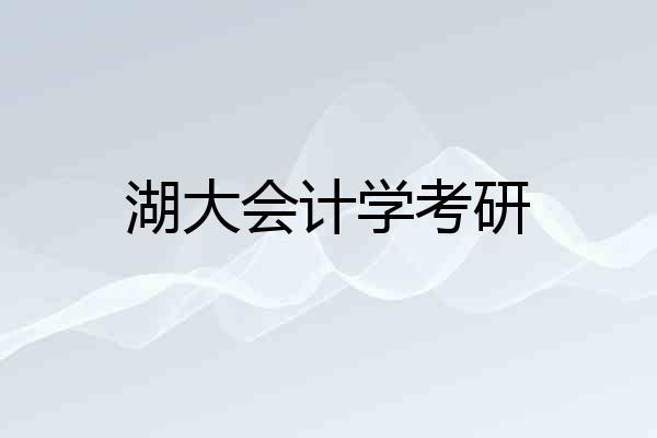 湖大会计学考研