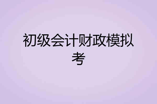 初级会计财政模拟考