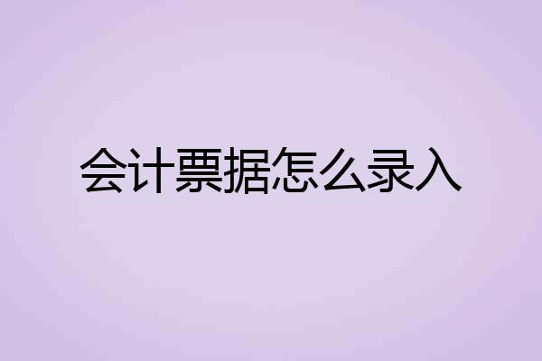 会计票据怎么录入