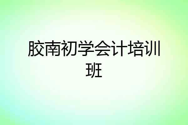 胶南初学会计培训班