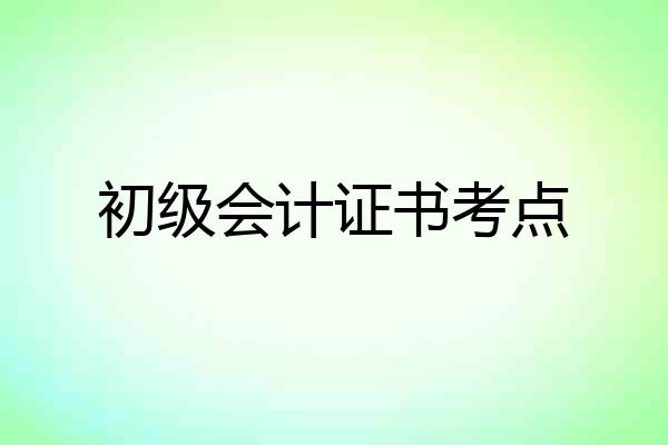 初级会计证书考点