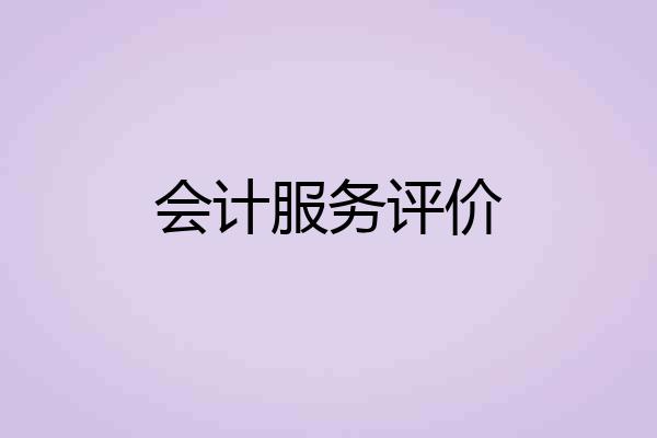 会计服务评价