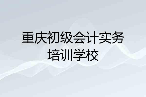 重庆初级会计实务培训学校