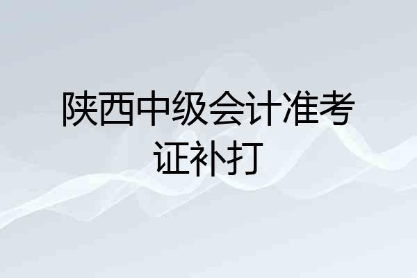 陕西中级会计准考证补打